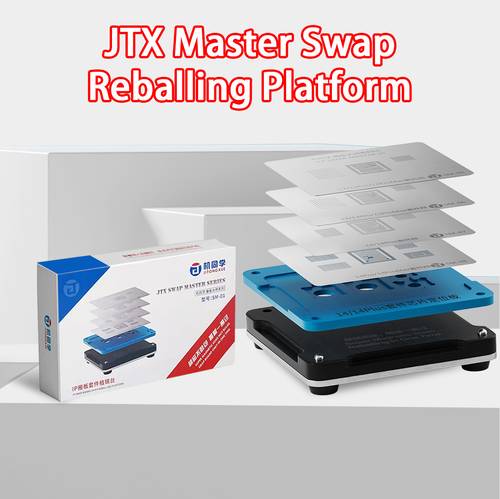  مجموعة  شبلونات المعالج والايسيهات  SWAP مع قواعد التثبيت  الممغنطة المقاومة للحرارة   JTX SM-01 BGA Reballing Stencil لهاتف iPhone 8 إلى 14Pro Max