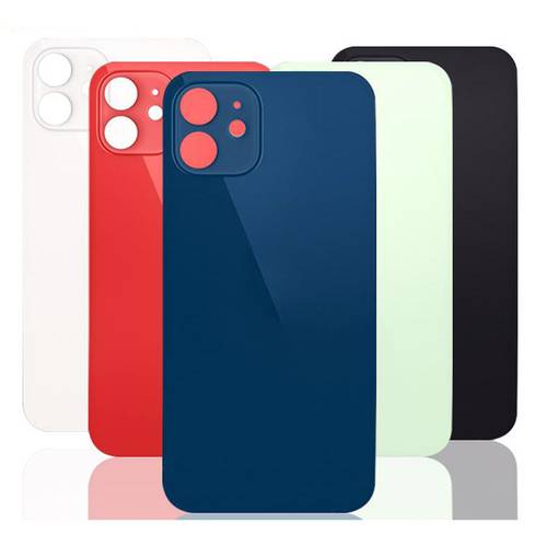  For iPhone 12 - Rear Glass Back Cover - Big Hole - blue