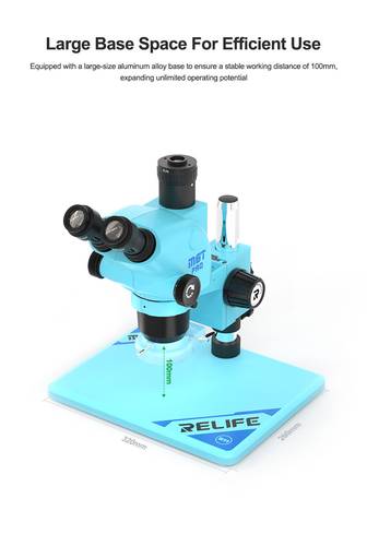 Relife RL-M6T Pro-B11 6.5X-65X Continuous Zoom Colorful Trinocular HD Stereo Microscope