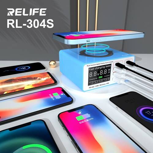  Wireless Charger USB QC 3.0 Multi-function Digital Display Phone Fast Charging RL-304S