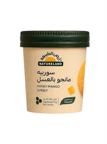 ايس كريم سوربيه مانجو بالعسل عضوي ( ارض الطبيعة ) 