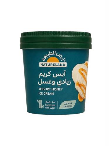 ايس كريم زبادي وعسل عضوي ( ارض الطبيعة )