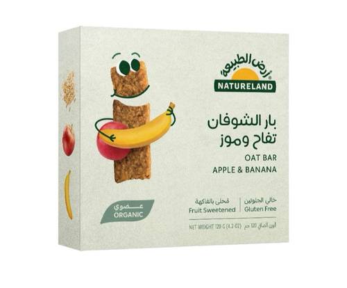 بار شوفان تفاح وموز عضوى ( ارض الطبيعة )