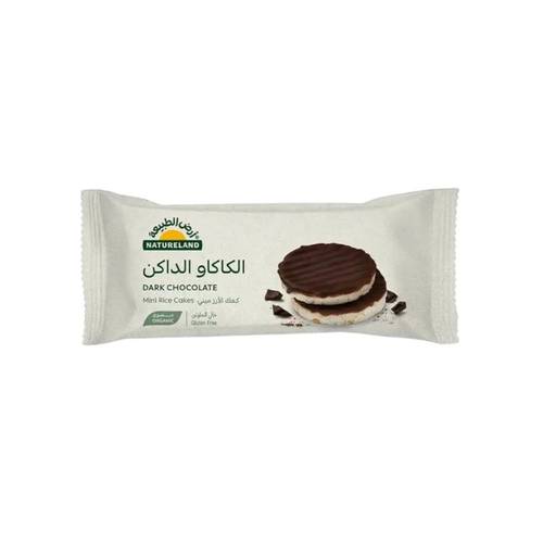 كعك الأرز الميني العضوي بالشوكولاتة الداكنة ( ارض الطبيعة )