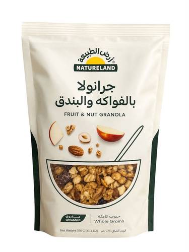 جرانولا بالفواكه و البندق عضوي ( ارض الطبيعة )