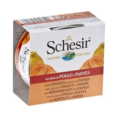 شيزر طعام رطب معلبات فيليه دجاج مع بابايا للكلاب 150ج