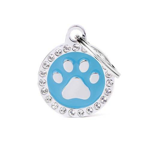 ماي فاميلي قلادة دائرية شكل كف قط ازرق