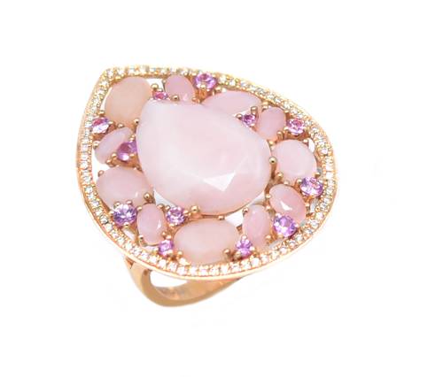 Diamond ring and natural stones