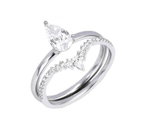 توينز سولتير ألماس PEAR CUT SI E