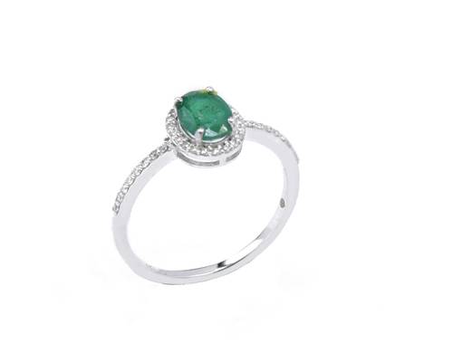 Natural diamond and emerald ring