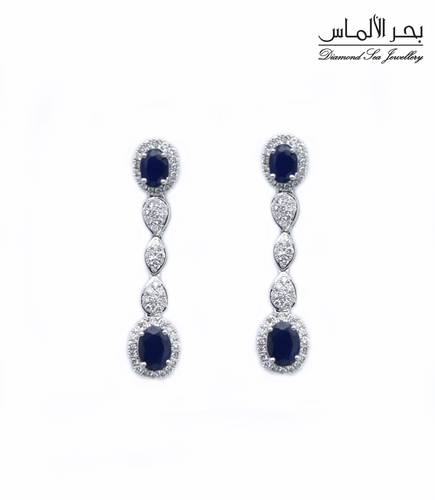 Diamond and ruby ​​earrings