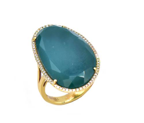 Diamond ring and natural stones