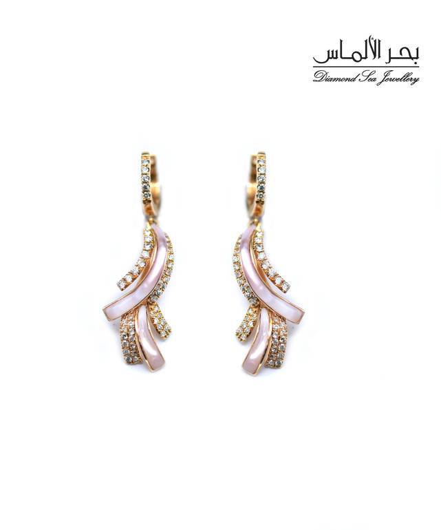 حلق الماس وصدف 