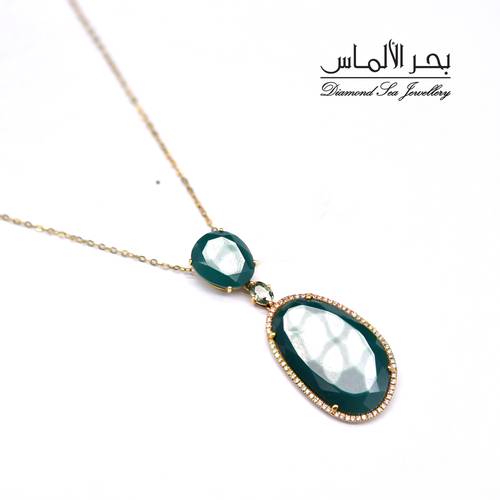 Diamond and natural stones pendant