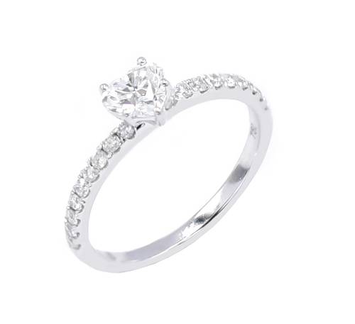 خاتم سولتير ألماس HEART CUT SI F