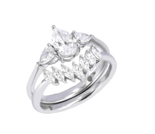 توينز سولتير ألماسPEAR CUT SI/VS E/F-G