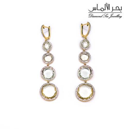 Diamond and natural stones earrings