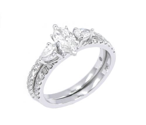 توينز سولتير ألماسMarquise CUT SI D