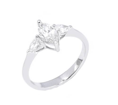 خاتم سولتير ألماس Marquise CUT VS D