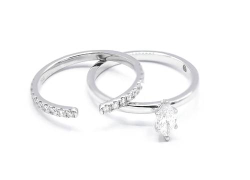 توينز سولتير ألماس Marquise CUT SI D