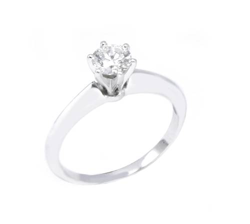 خاتم سولتير ألماس SI H ROUND CUT 