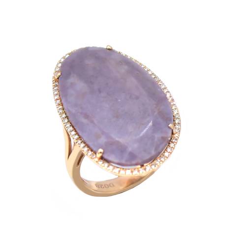 Diamond ring and natural stone