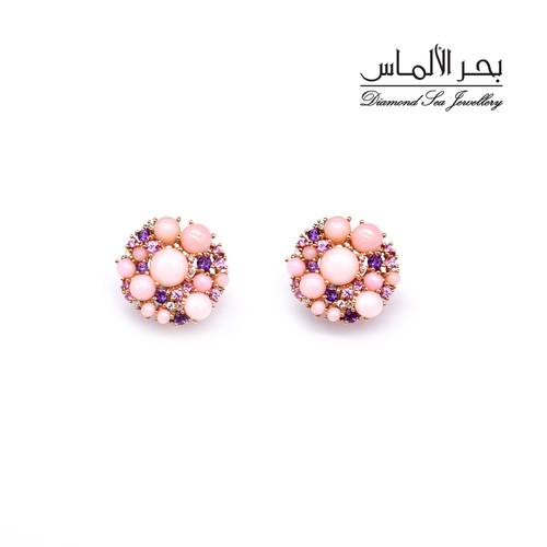 Diamond and synthetic stones earrings