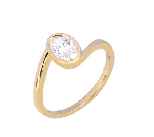 خاتم سولتير ألماس  OVAL CUT SI D