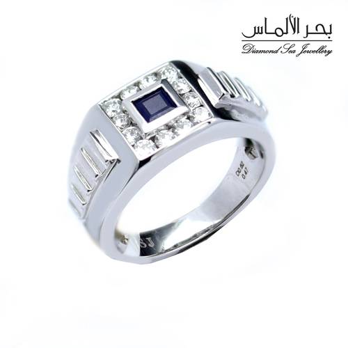 خاتم ألماس بلاتينيوم رجالي مقاس 9 US