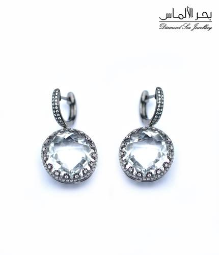 Diamond and ruby ​​earrings