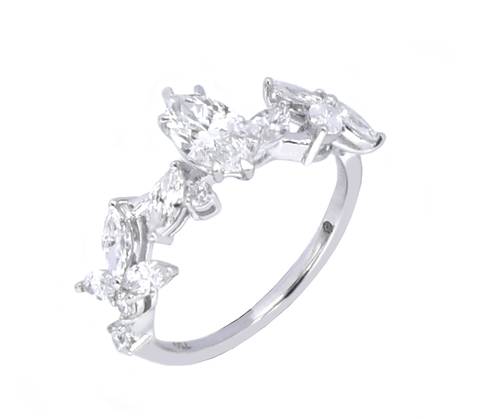 خاتم سولتير ألماس Marquise CUT SI D