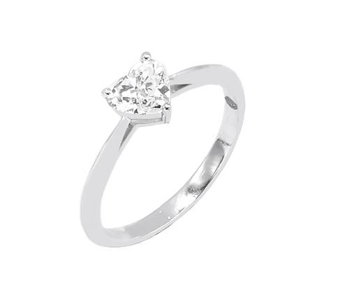 خاتم سولتير ألماس HEART CUT SI E