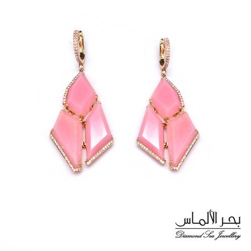 Diamond and natural stones earrings