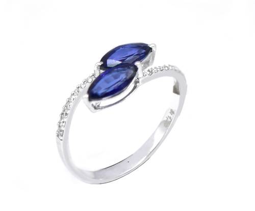 Diamond and sapphire ring