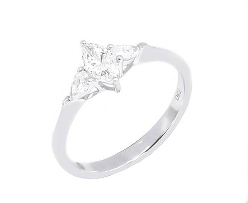 خاتم سولتير ألماس Marquise CUT SI E