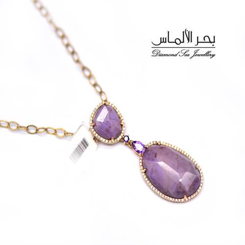 Diamond and natural stones pendant