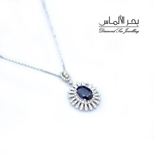Diamond and sapphire necklace