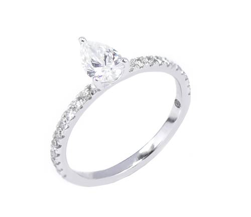 خاتم سولتير ألماسPEAR CUT SI D