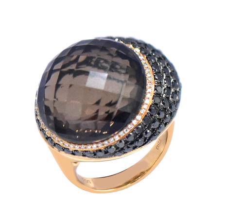 Diamond and topaz ring