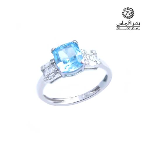 Diamond and blue stone ring