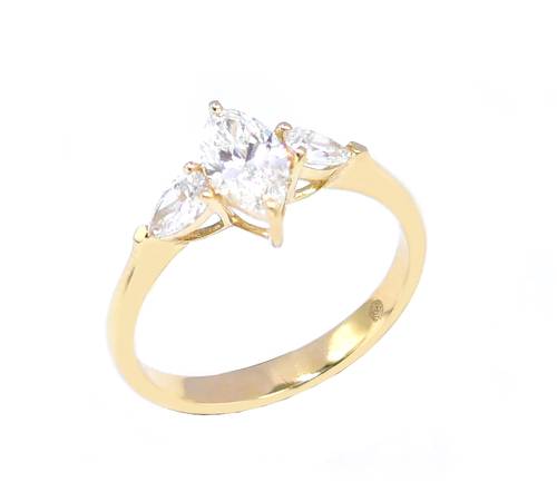 خاتم سولتير ألماس Marquise CUT SI G