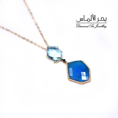 Diamond and natural stones pendant