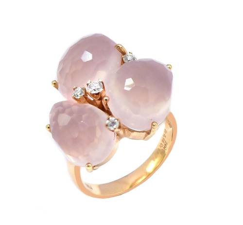 Diamond and natural stones ring
