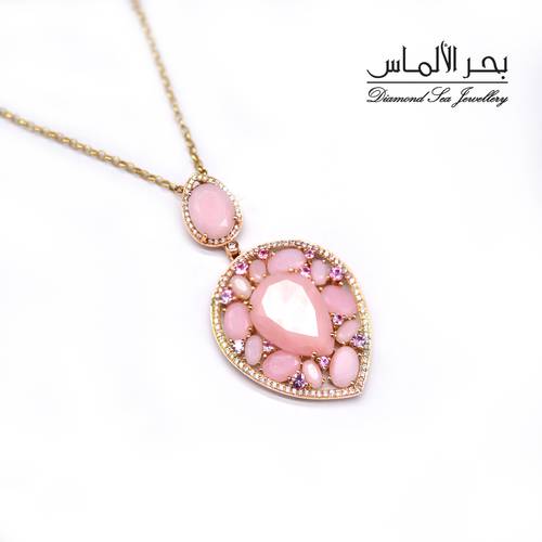 Diamond and natural stones pendant