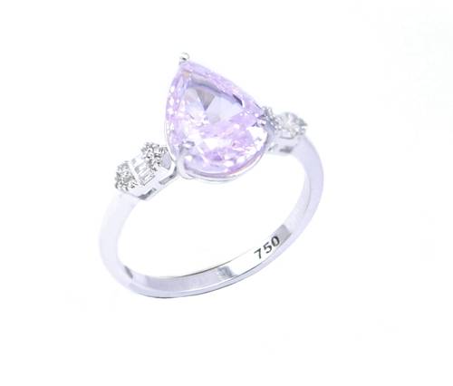 Pink stone and diamond ring