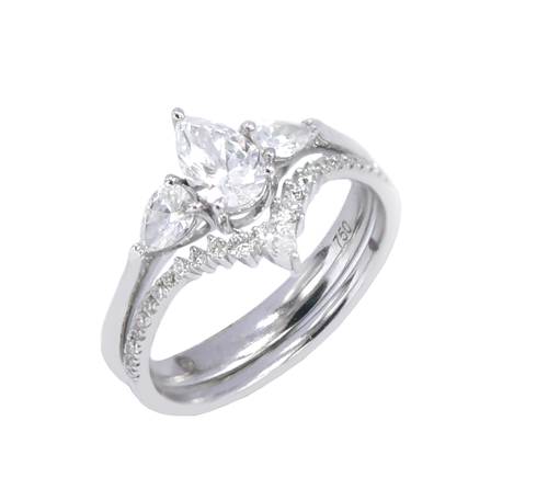 توينز سولتير ألماسPEAR CUT SI F