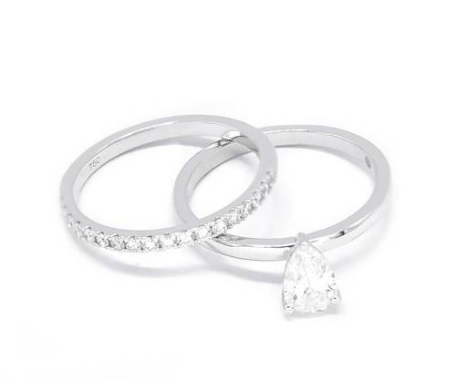 توينز سولتير ألماس PEAR CUT SI F