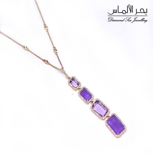 Diamond and natural stones pendant