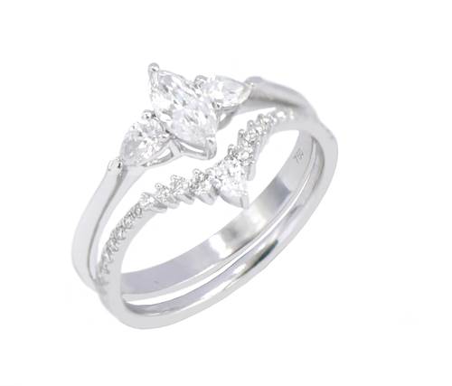 توينز سولتير ألماس Marquise CUT SI D
