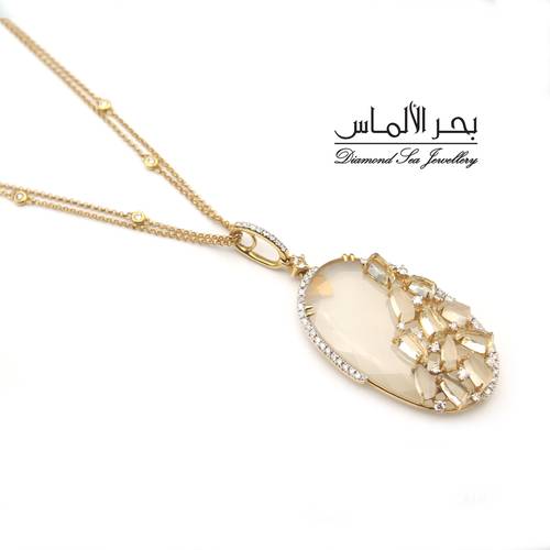 Diamond and natural stones necklace